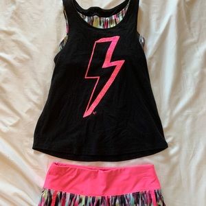 Justice Athletic Set with built in Bra - shorts